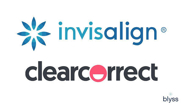 logos of Invisalign and ClearCorrect